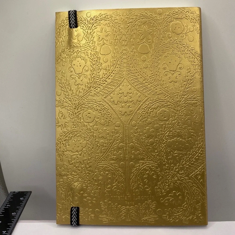 Christian Lacroix Paris Paseo Gold‎ Embossed Journal Notebook Metallic Gold 8x6